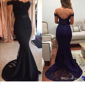 Black Off the Shoulder Mermaid Prom Dress